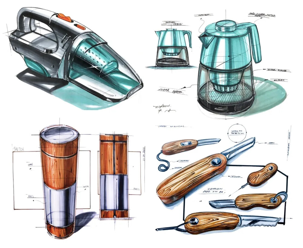 工業設計產品手繪。