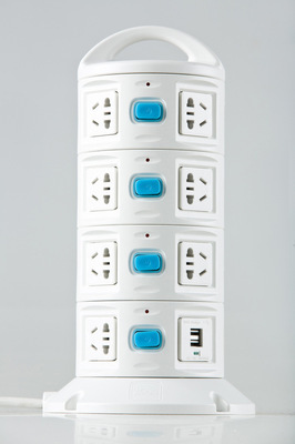 【立式手提USB充電接線板插座,造型美觀,質量可靠】價格,廠家,圖片,移動插座/排插/插線板,慈溪市牛人電器-